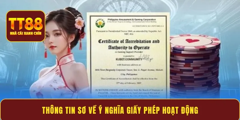Thông tin sơ về ý nghĩa giấy phép hoạt động